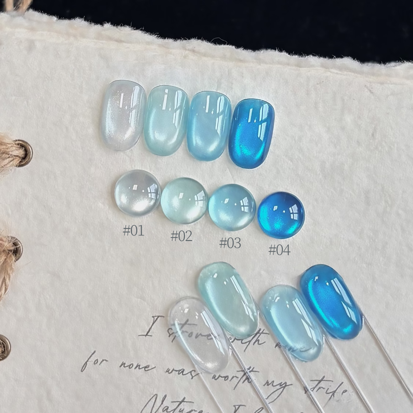 Nail Art Ice Blue - 1-8pcs PSK Blue And White Porcelain