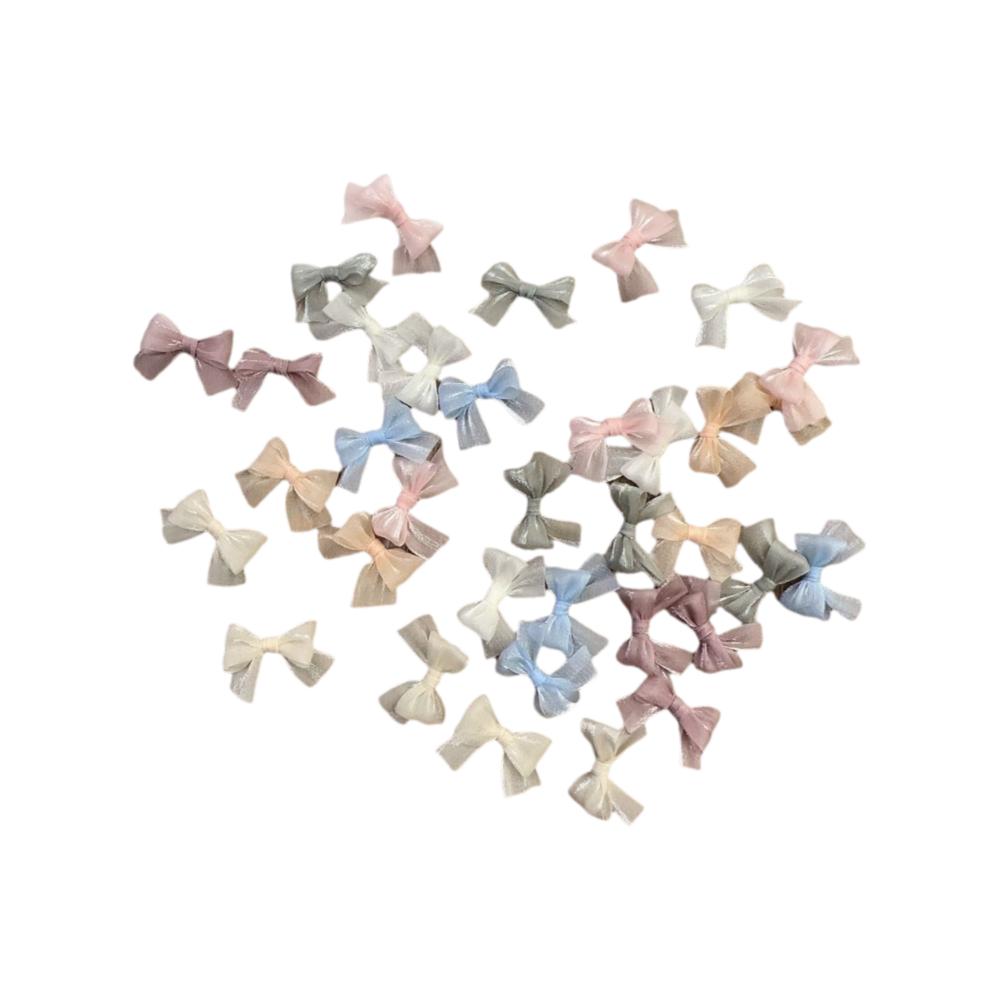 Nail Art French - 10Pcs Colorful Bow Pearlescent Yarn Bow