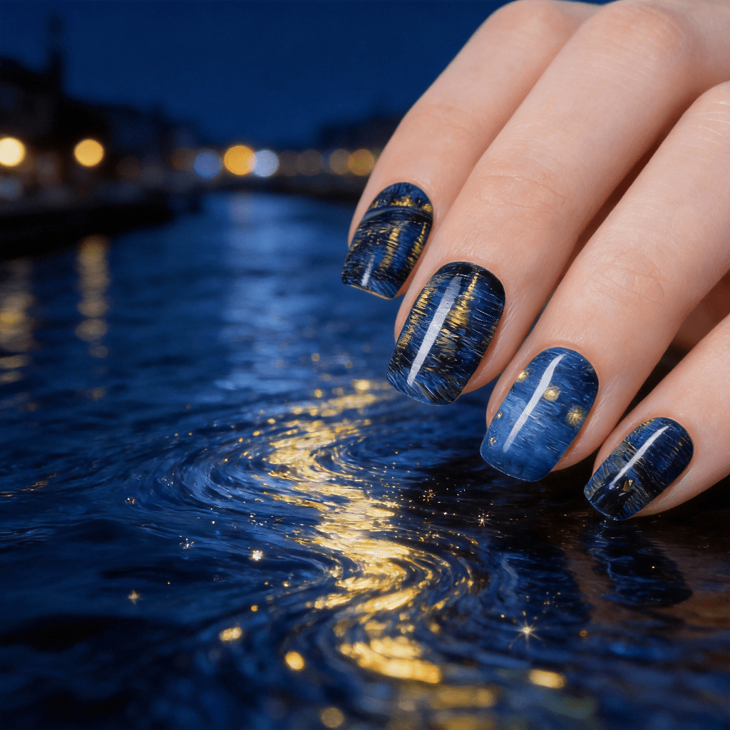Nail Art Van Gogh - 24pcs Medium Square Vintage Van Gogh