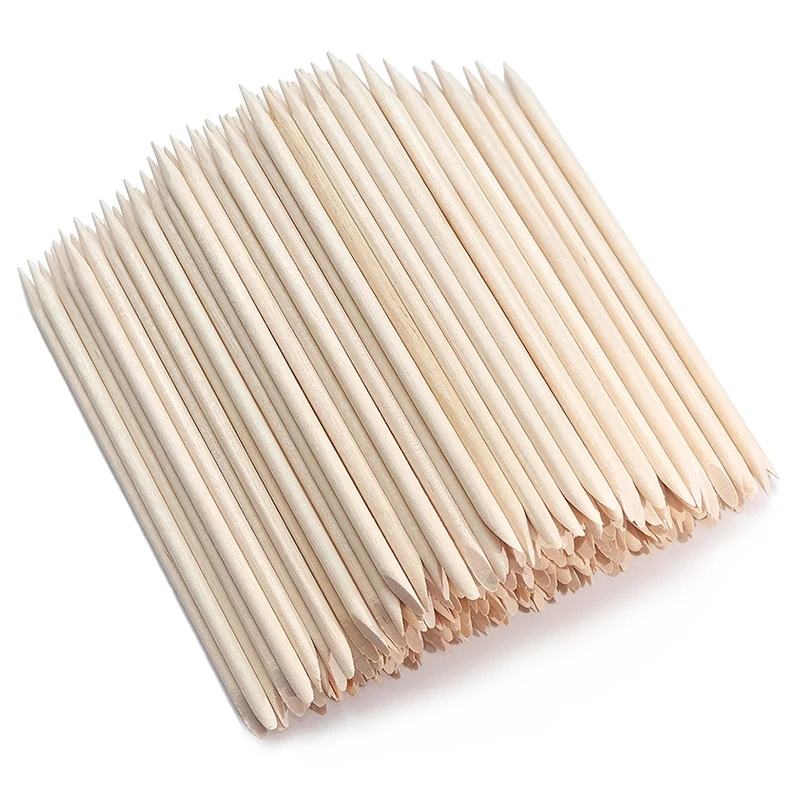 Nail Art Orange - Nail Cuticle Pusher Orange Wood Sticks