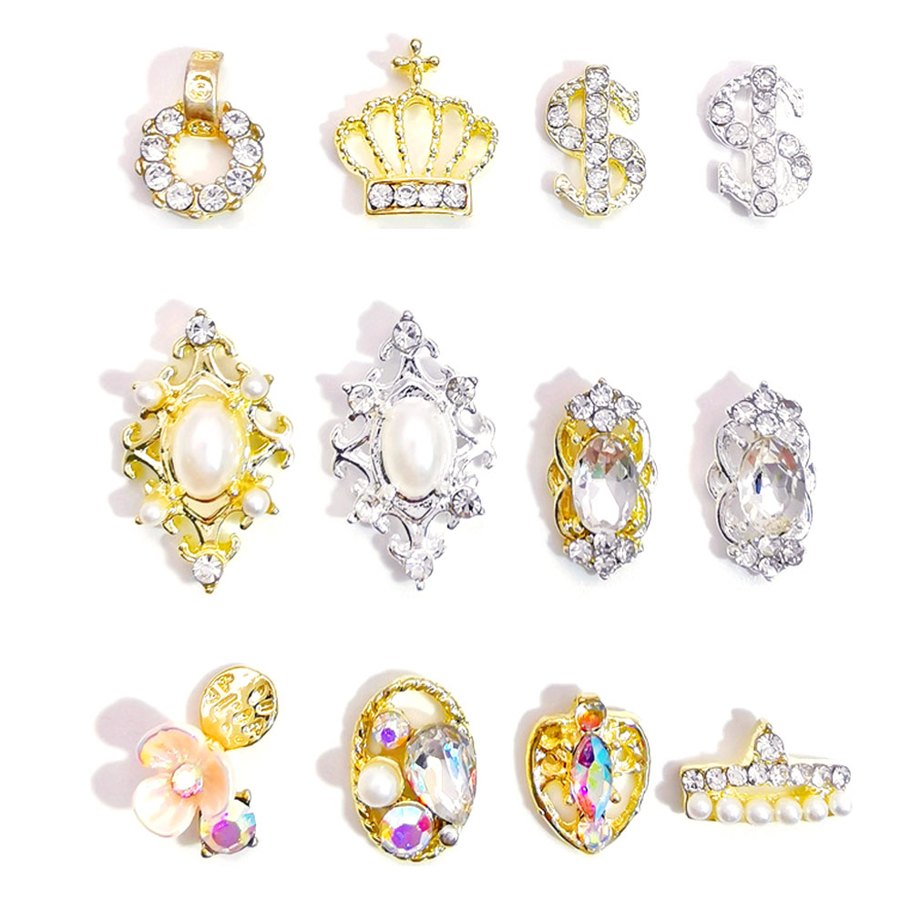Nail Art Lotso - 10Pcs/lot Nail Alloy Jewelry Crown/Dollar Sign/Water