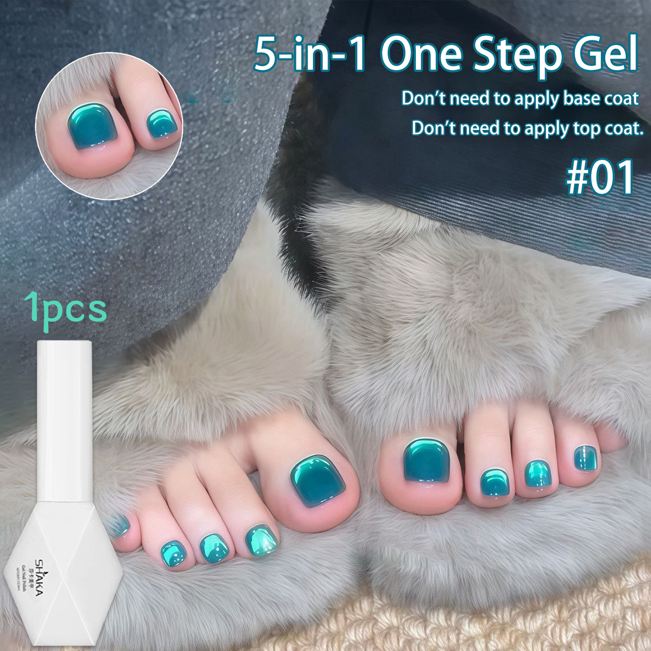 Nail Art Ice Blue - WS 5-IN-1 One-Step Ice Lake Blue