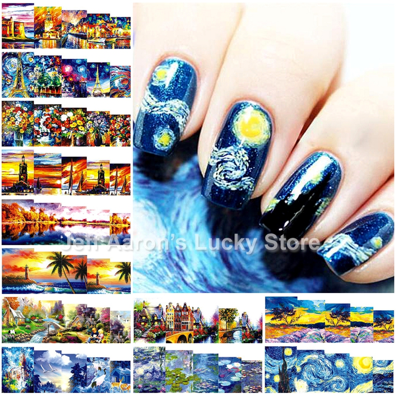 Nail Art Van Gogh - 12 Designs Beauty Retro oil Painting