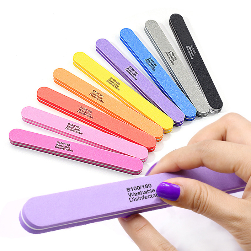 Nail Art Lotso - 10pcs/lot Professional Nail Files 100/180 Washable