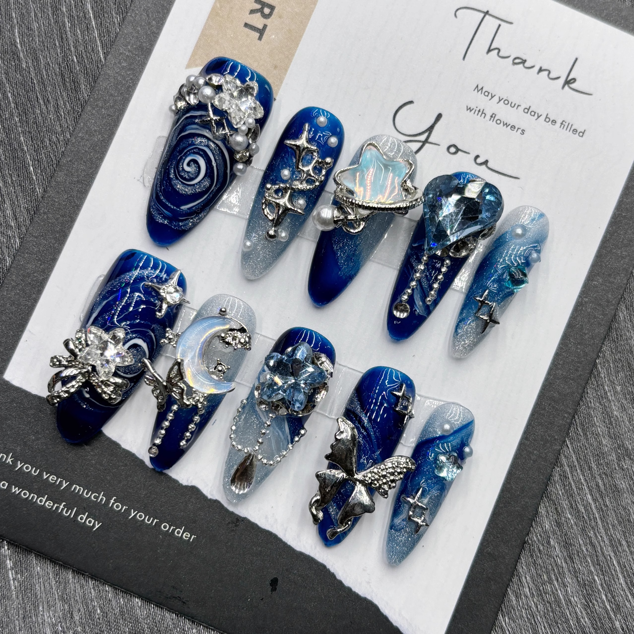 Nail Art Simple Elegant - 10Pcs High Quality Handmade Press on