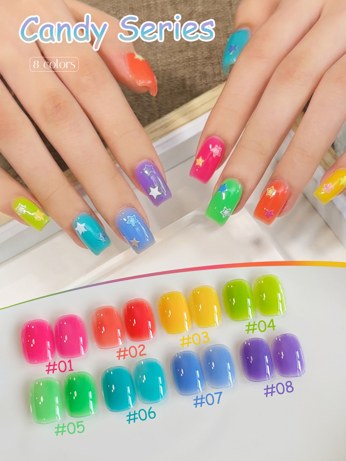 Nail Art Ice Blue - 1pcs TC Summer Popular Dopamine Candy