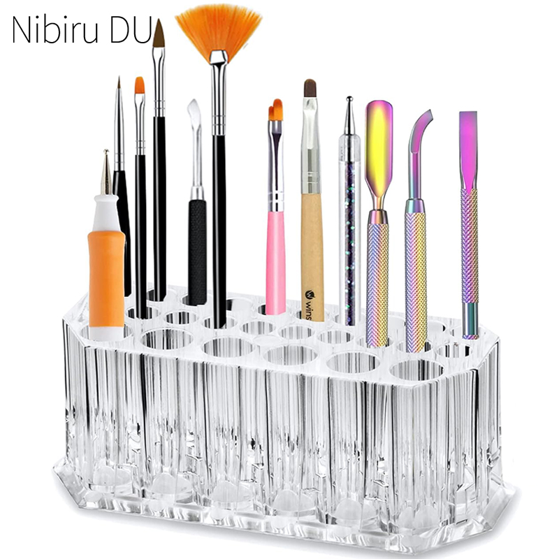 Nail Art Rame - 26 Holes Acrylic Nail Brushes Organizer