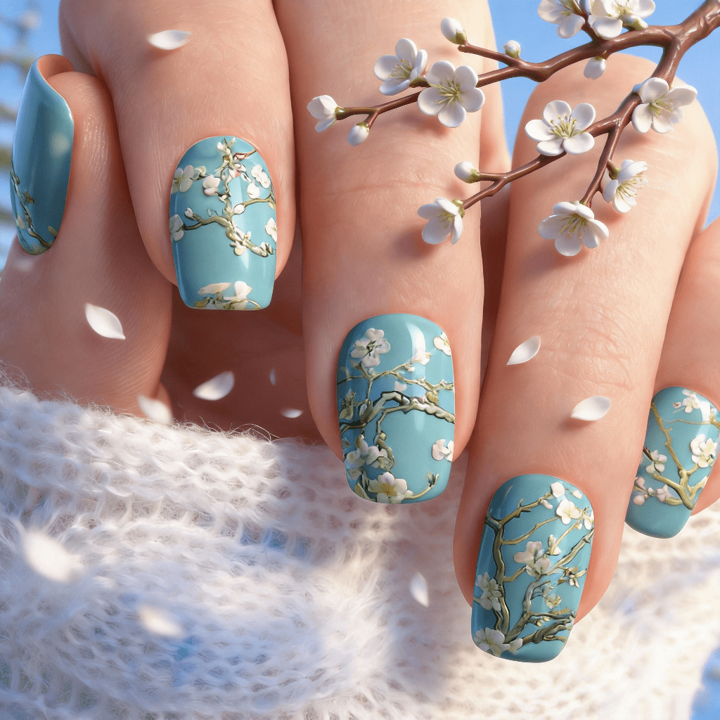 Nail Art Van Gogh - 24pcs Medium Square Vintage Van Gogh