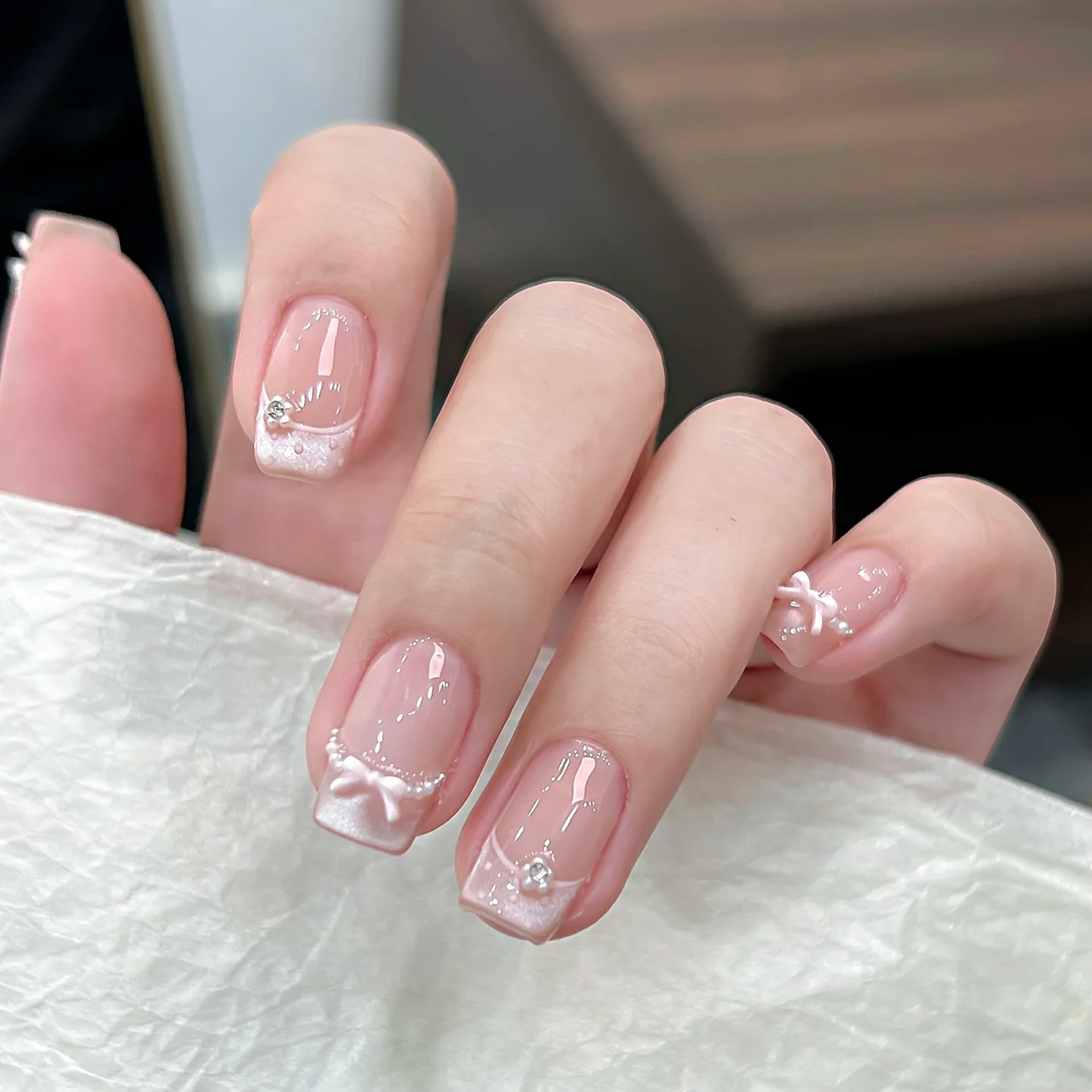 Nail Art French - 10pcs Summer Sweetheart Press on Nails