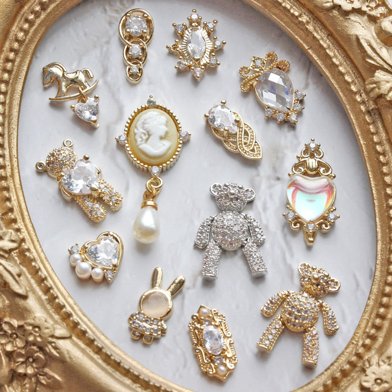 Nail Art Lotso - 10pcs Heart Bear Rabbit Pendant 3D