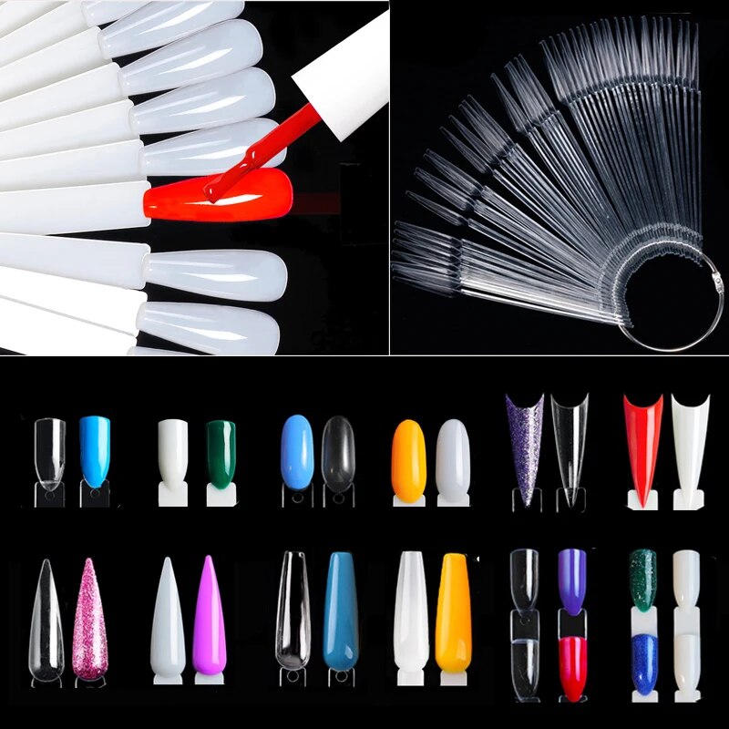 Nail Art Rame - Nail Display Sticks Clear Natural Colors