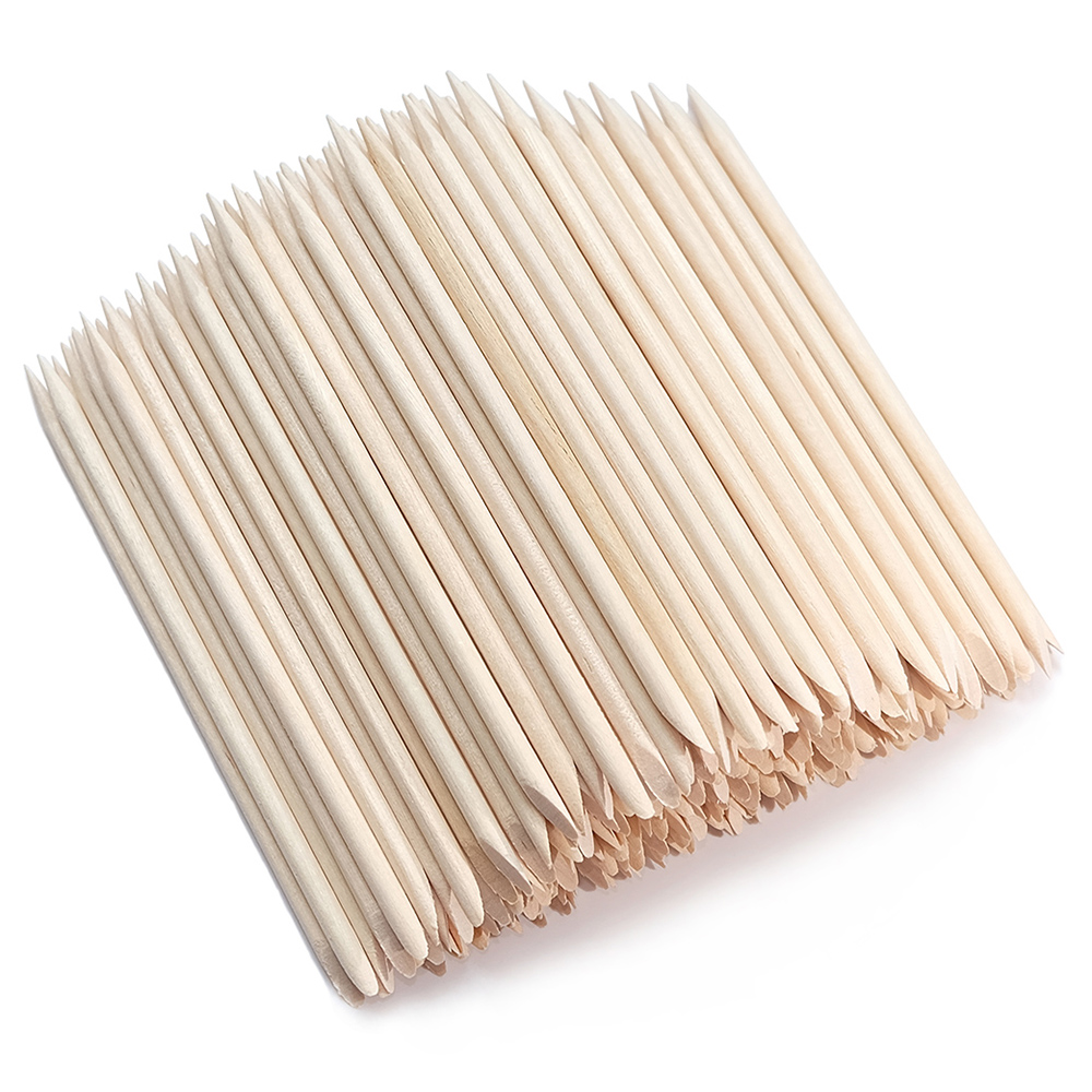 Nail Art Orange - Nail Cuticle Pusher Orange Wood Sticks