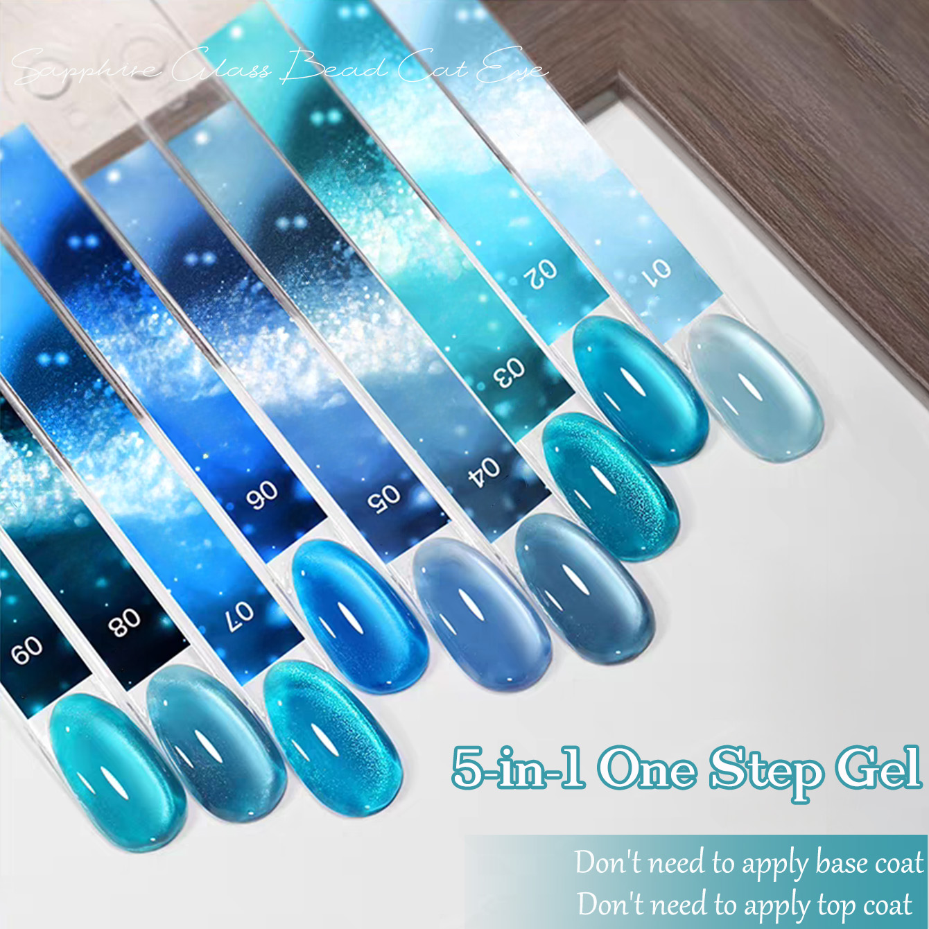 1pcs SHAKA Sapphire Glass Bead - Nail Art Ice Blue 评论和价格