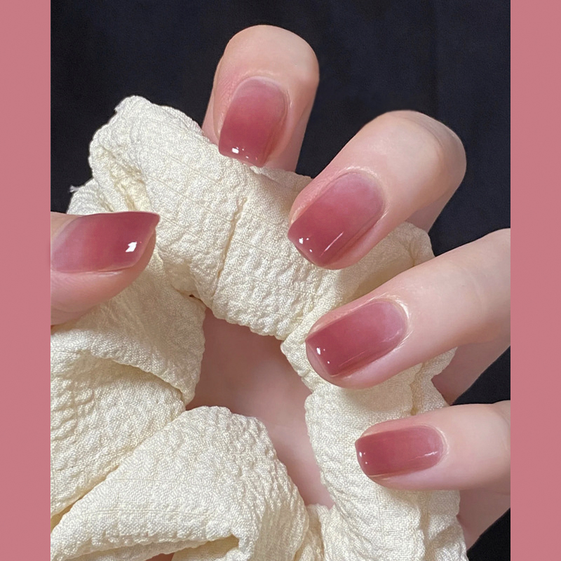 24Pcs Simple Short Gradient Na - Nail Art Simple Elegant 评论和价格