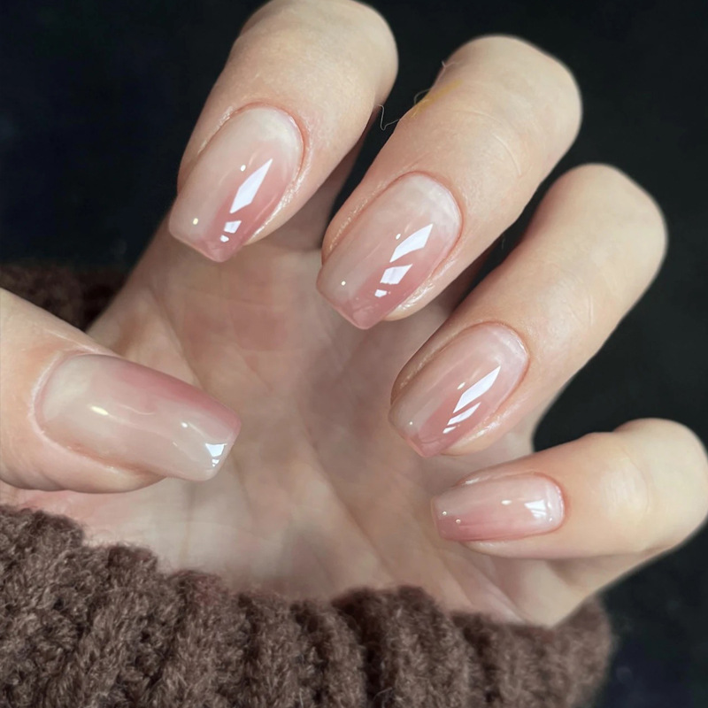 24Pcs Simple Short Gradient Na - Nail Art Simple Elegant 评论和价格