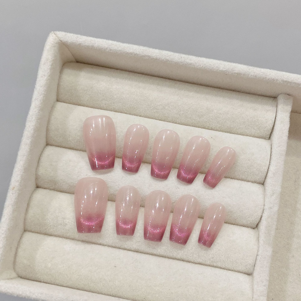 Handmade Almond Press on Nails - Nail Art French 评论和价格