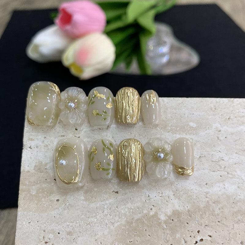 10pcs Butterfly Flower Fake Na - Nail Art French 评论和价格