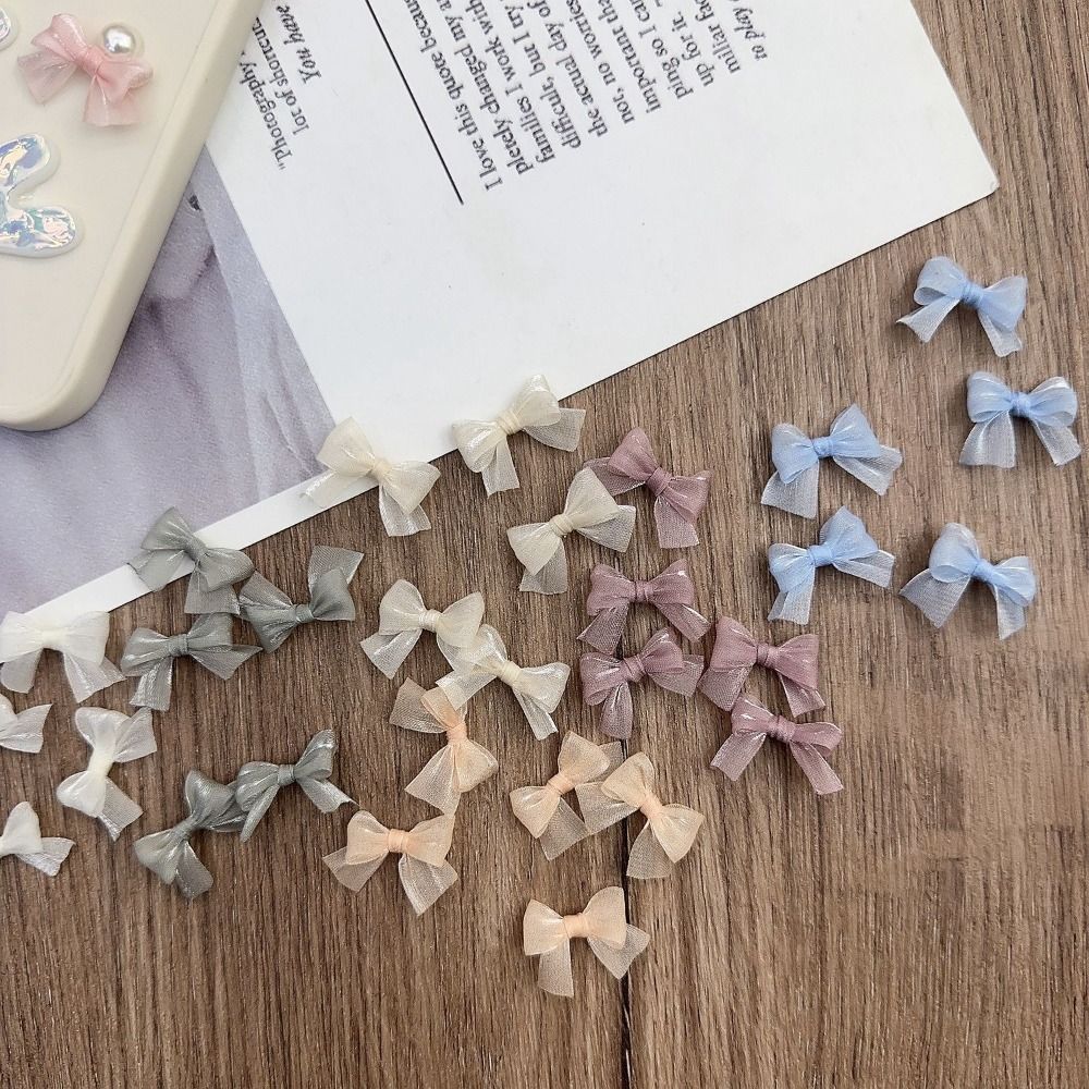 10Pcs Colorful Bow Pearlescent - Nail Art French 评论和价格