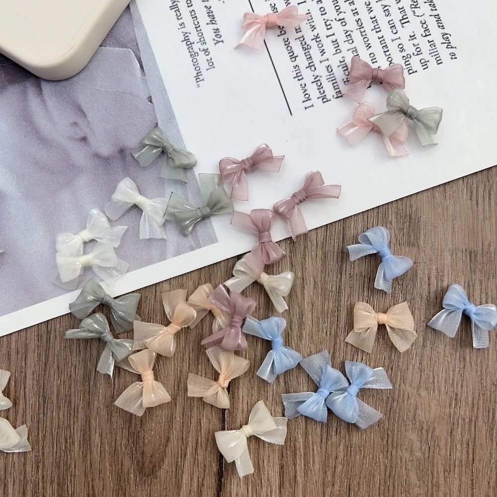 10Pcs Colorful Bow Pearlescent - Nail Art French 评论和价格