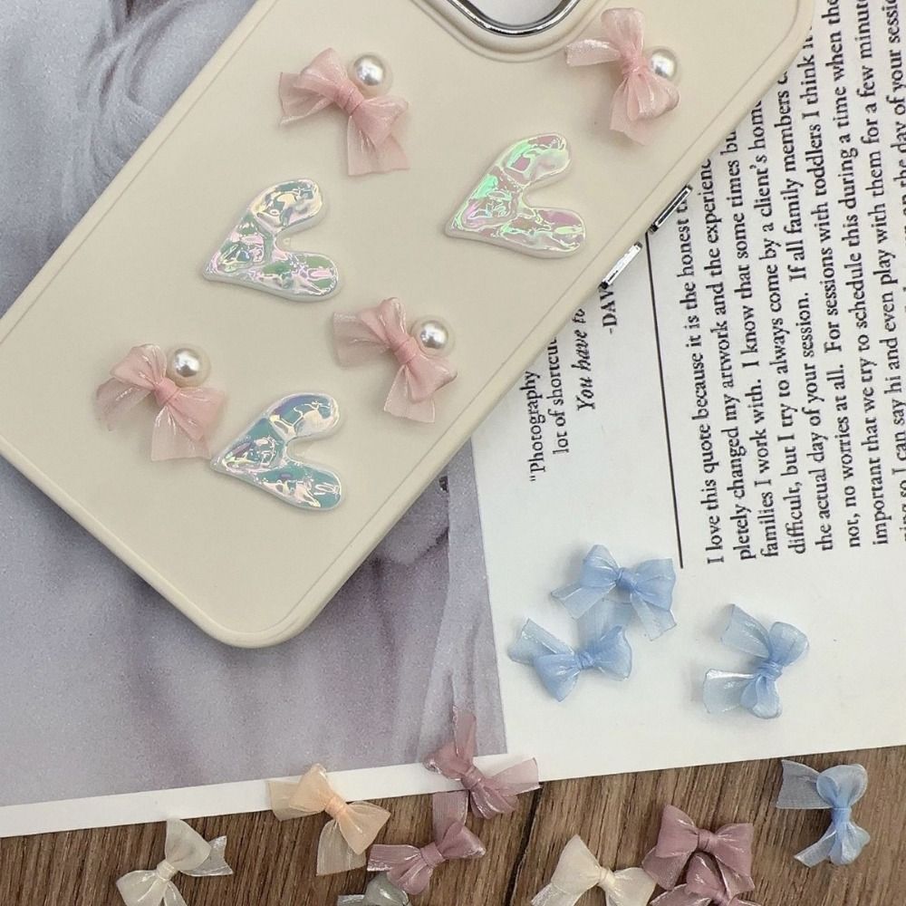 10Pcs Colorful Bow Pearlescent - Nail Art French 评论和价格