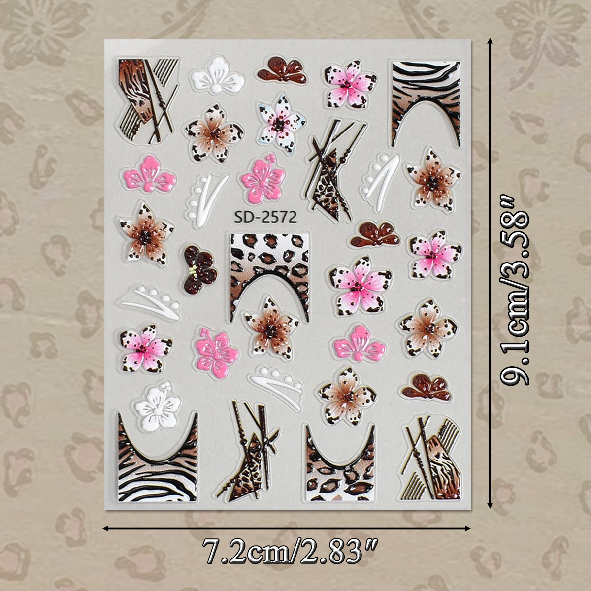 3 to 18 Sheets 5D Leopard Zebr - Nail Art Zebra 评论和价格
