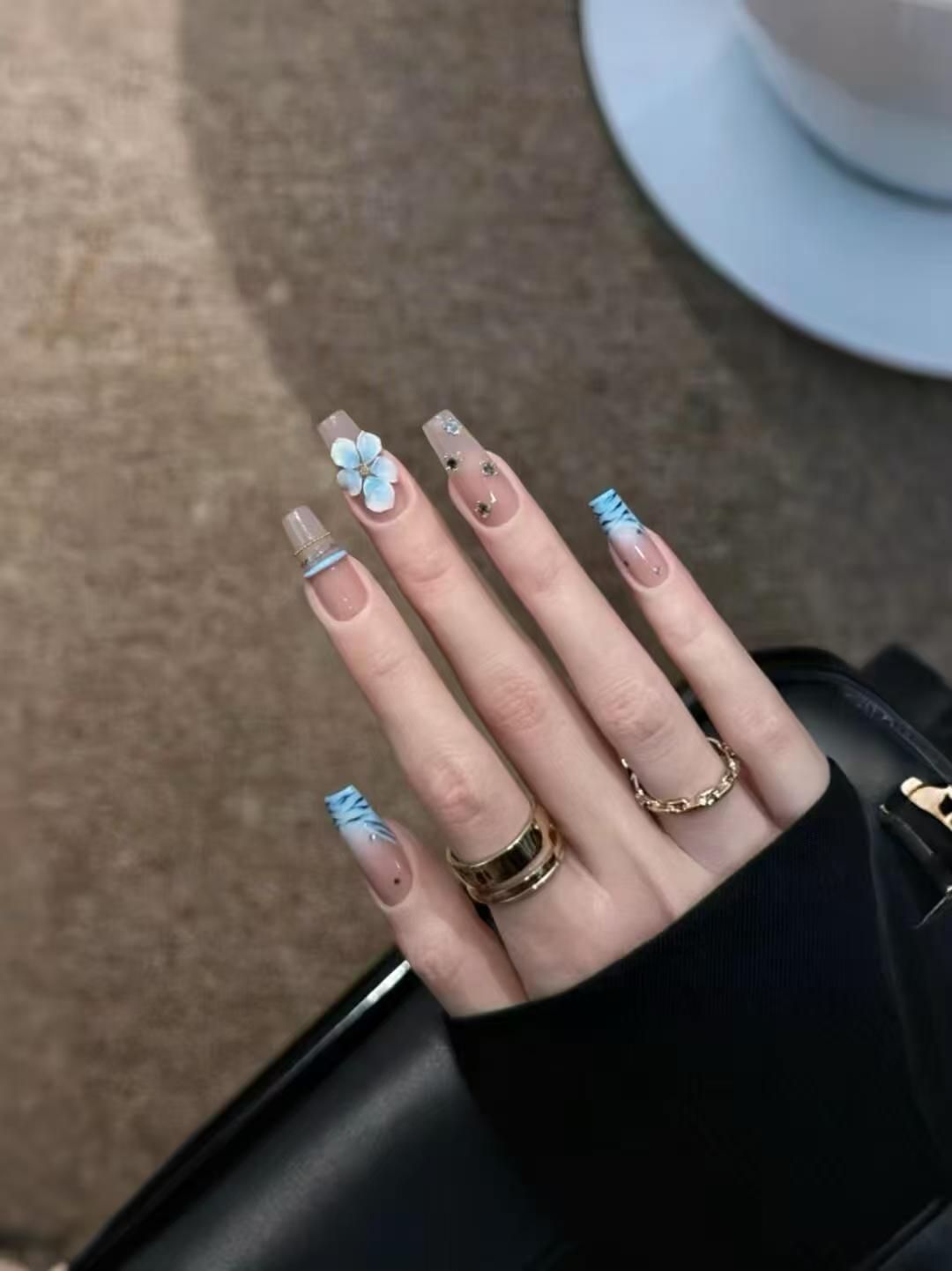 10pcs Handmade Middle Press On - Nail Art Zebra 评论和价格