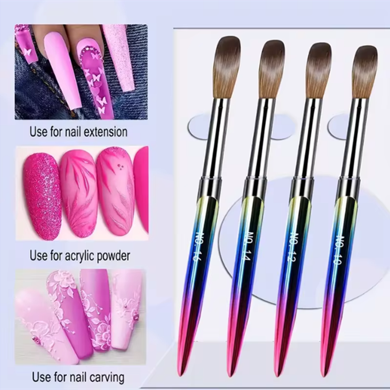 Acrylic Nail Art Brush Set 4pc - Nail Art Rame 评论和价格