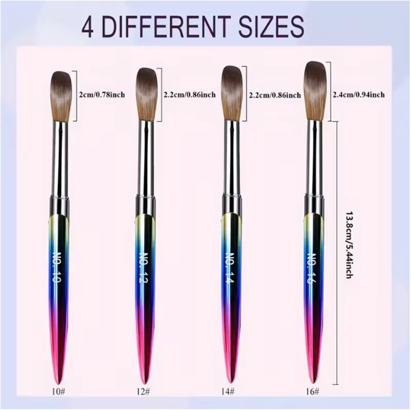 Acrylic Nail Art Brush Set 4pc - Nail Art Rame 评论和价格