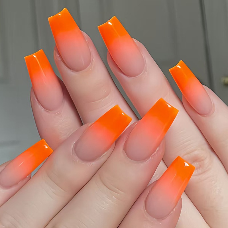 Orange Gradient Press on Nails - Nail Art Orange 评论和价格