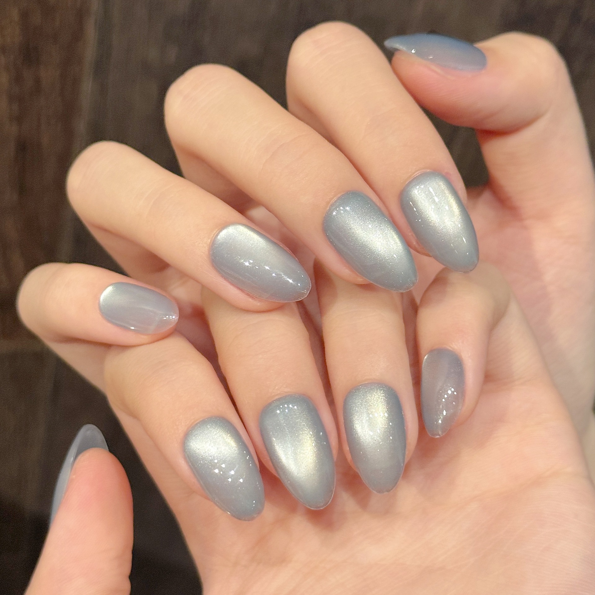 10Pcs Blue Cat Eye French Shor - Nail Art French 评论和价格