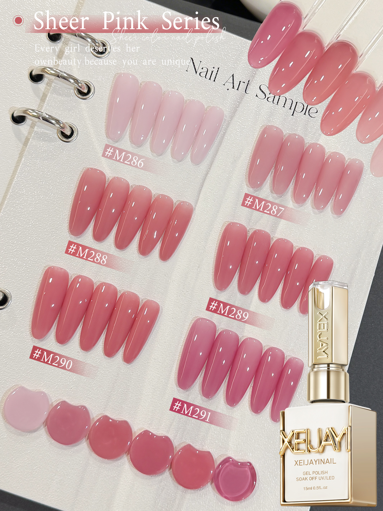 XEIJAYI 1/6pcs Pink Series Gel - Nail Art Orange 评论和价格