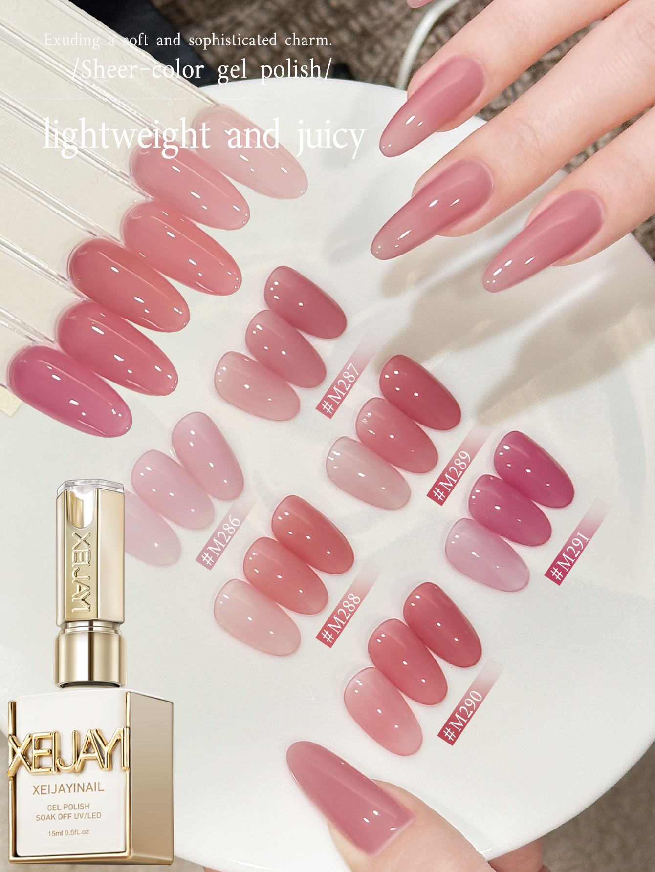 XEIJAYI 1/6pcs Pink Series Gel - Nail Art Orange 评论和价格