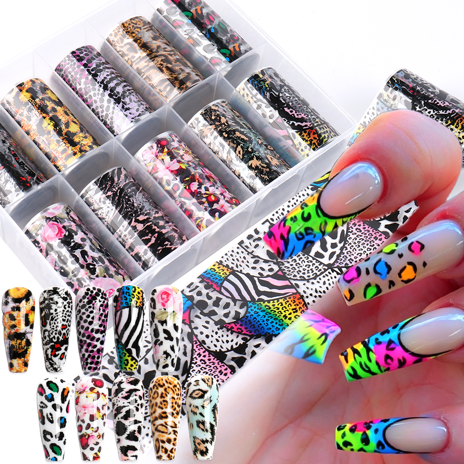 10 Rolls Colorful Animal Print - Nail Art Zebra 评论和价格