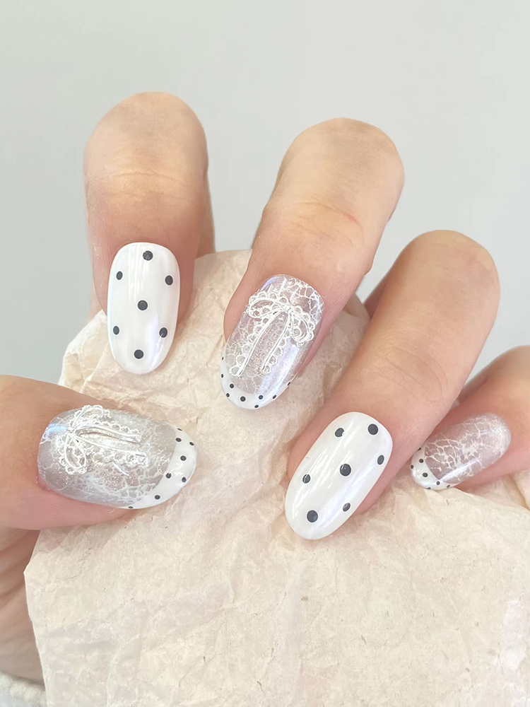 20 Pieces Set Of Sweet Lace Ho - Nail Art Simple Elegant 评论和价格