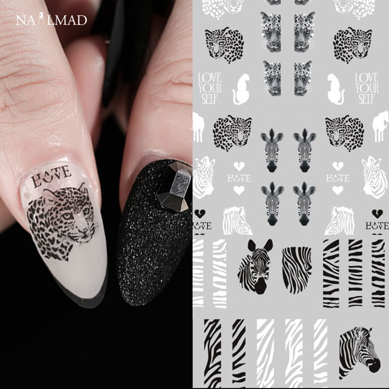 1 sheet Lion Zebra Nail Sticke - Nail Art Zebra 评论和价格