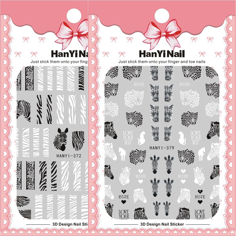 1 sheet Lion Zebra Nail Sticke - Nail Art Zebra 评论和价格