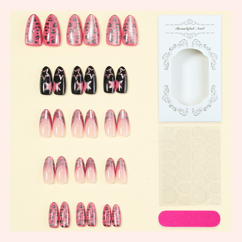 24pcs Y2K Pink Zebra Leopard P - Nail Art Zebra 评论和价格