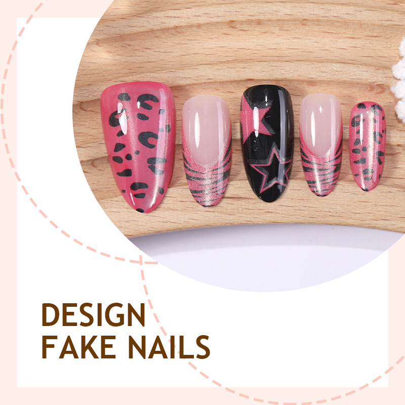 24pcs Y2K Pink Zebra Leopard P - Nail Art Zebra 评论和价格