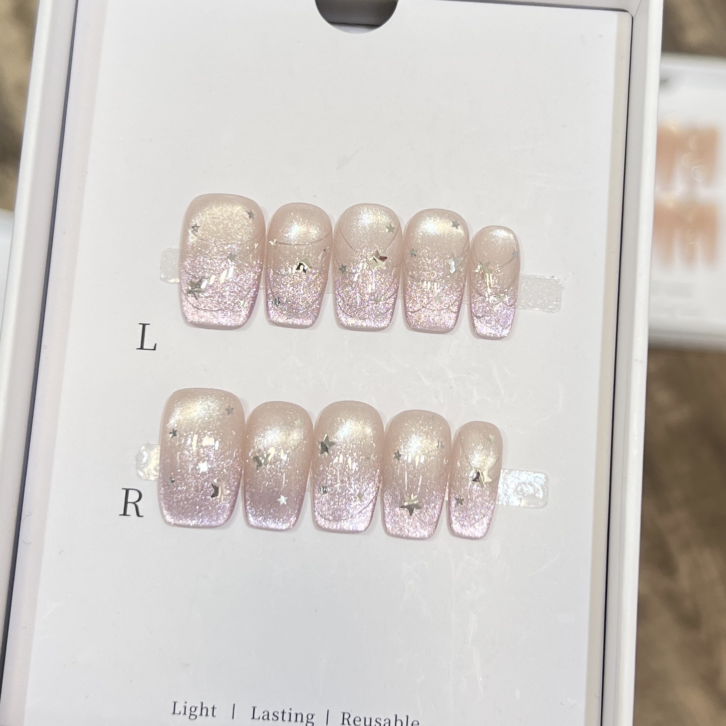 10pcs French Blue Glossy Flora - Nail Art French 评论和价格