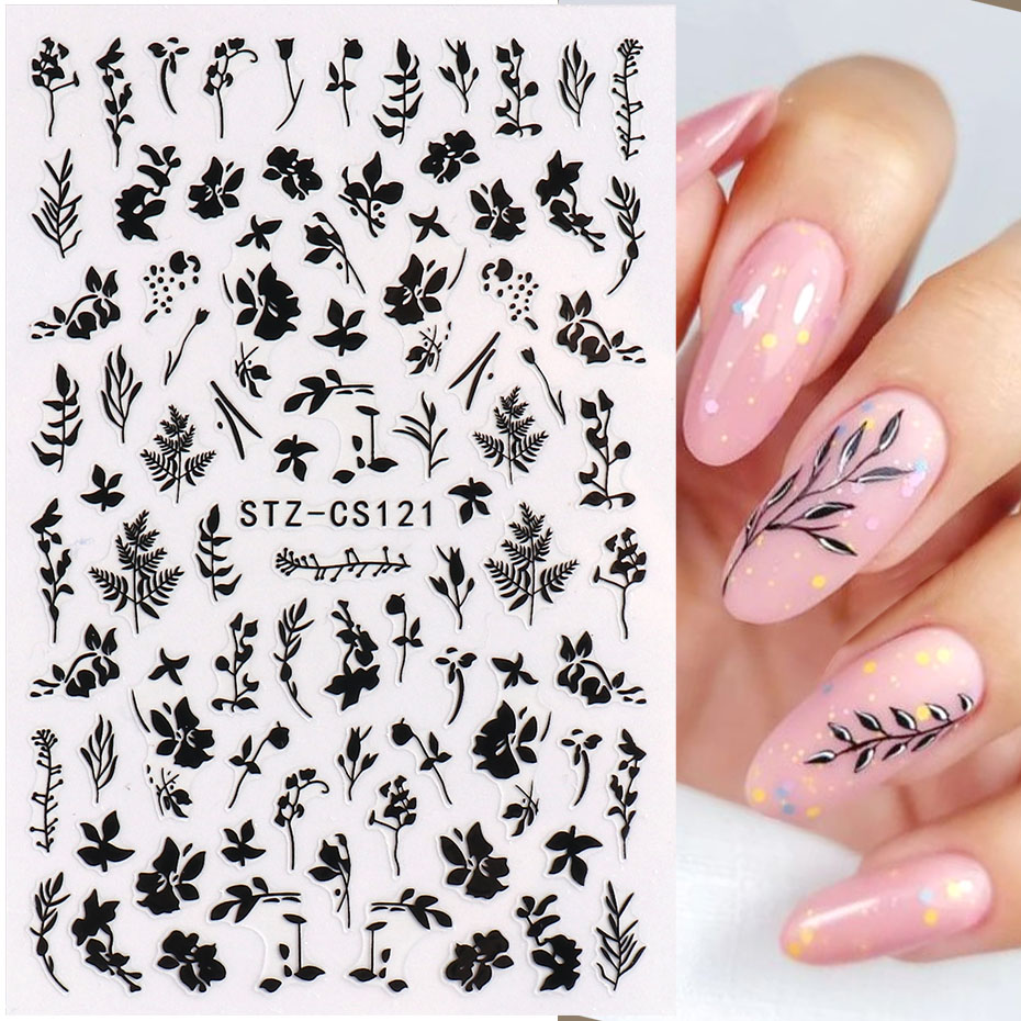 2pcs 3D Simple Floral Leaf Nai - Nail Art Simple Elegant 评论和价格
