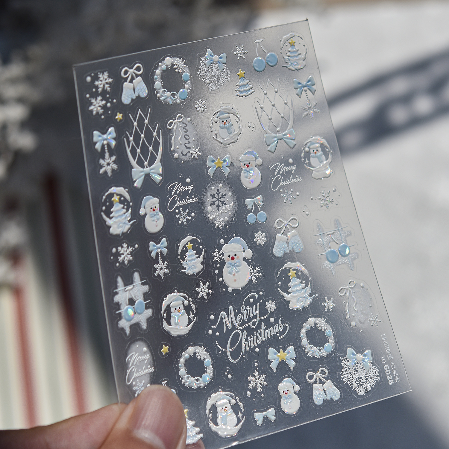 Blue Christmas 5D Nail Art Sti - Nail Art Ice Blue 评论和价格