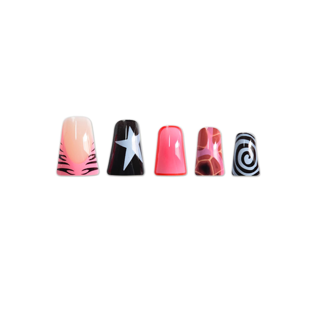24PCS Pink Black Duckbill Pres - Nail Art Zebra 评论和价格