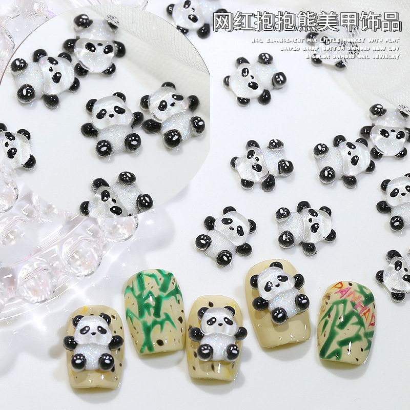 20PCS Kawaii Black White Panda - Nail Art Lotso 评论和价格