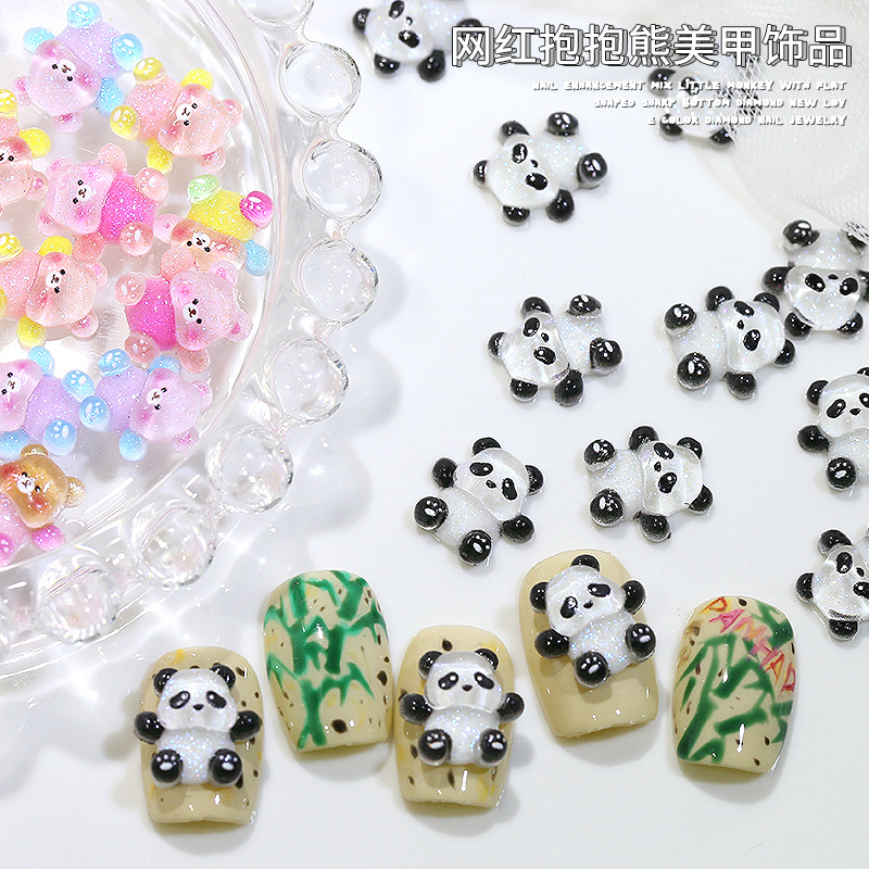 20PCS Kawaii Black White Panda - Nail Art Lotso 评论和价格