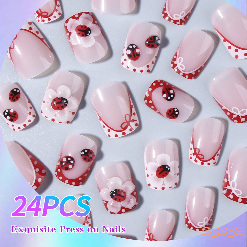 24 pieces per set. Rectangular - Nail Art French 评论和价格