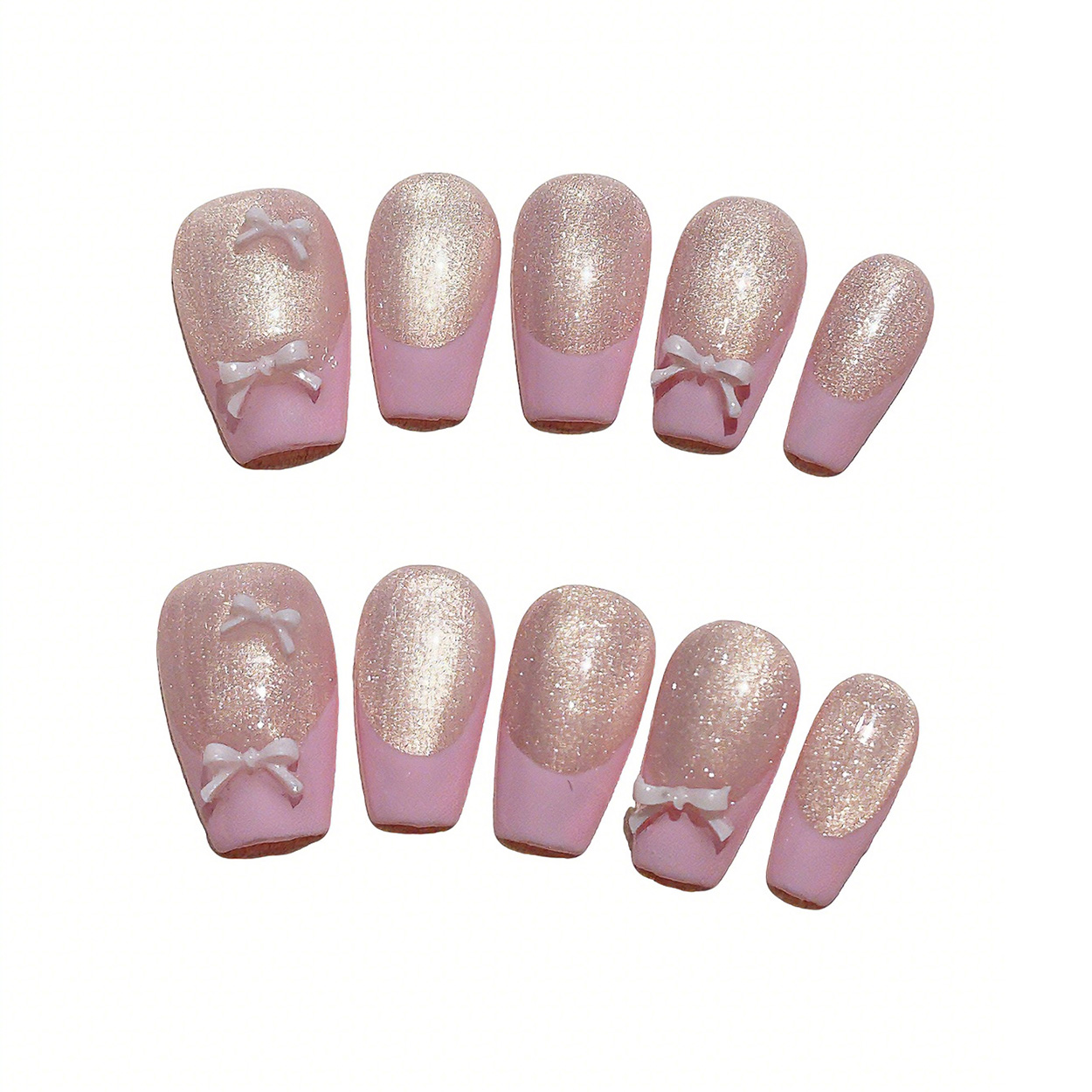 10pcs Short Trapezoid Handmade - Nail Art Simple Elegant 评论和价格