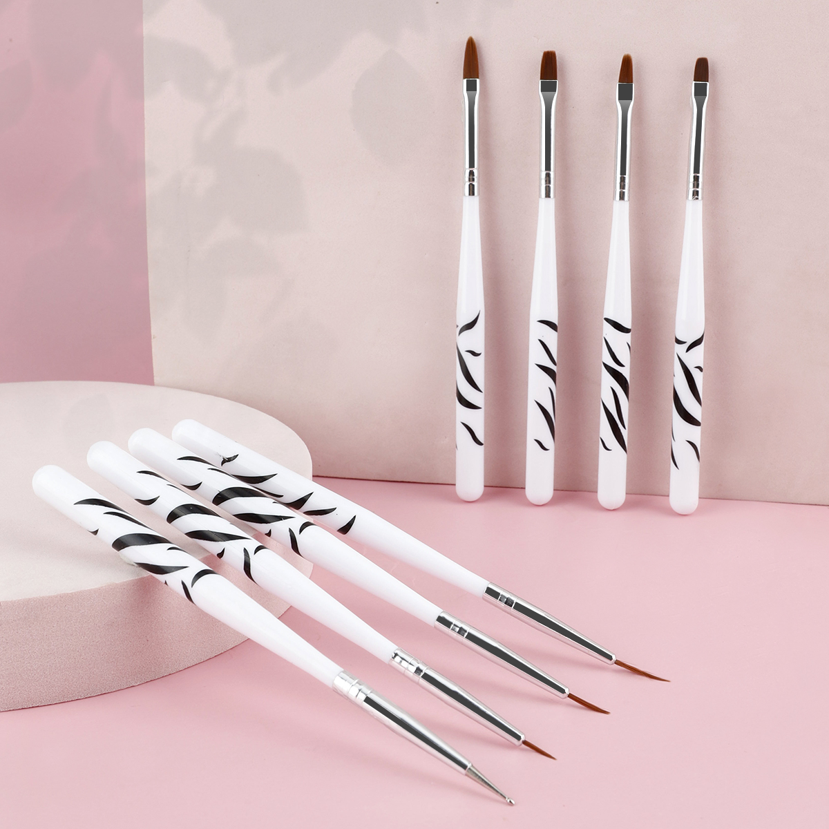 Zebra Handle Nail Brush Set Fo - Nail Art Zebra 评论和价格