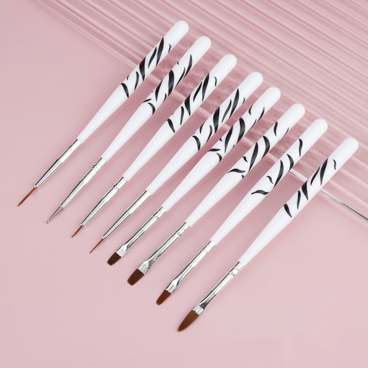 Zebra Handle Nail Brush Set Fo - Nail Art Zebra 评论和价格