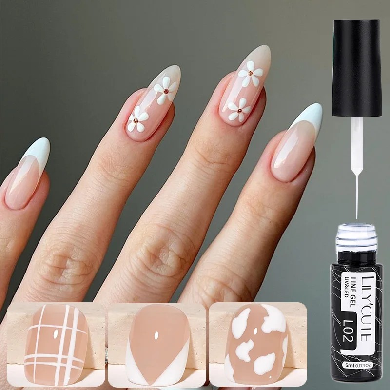 LILYCUTE 5ml White Black Liner - Nail Art Orange 评论和价格