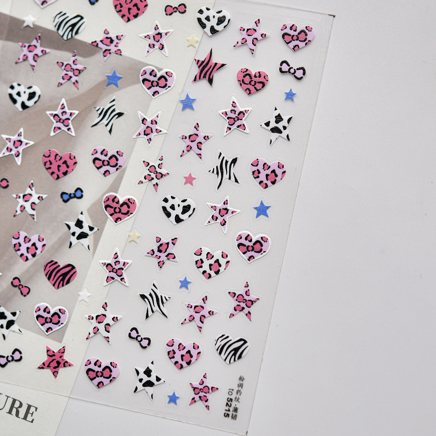 Blue And Pink Star Shaped Hear - Nail Art Zebra 评论和价格